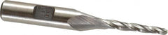 Made in USA - 1.5° Taper Angle per Side, 1/8" Small End Diam, 1" LOC, High Speed Steel 3 Flute Tapered Ball End Mill - 2-7/8" OAL, 3/8" Shank Diam - Benchmark Tooling