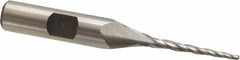 Made in USA - 2° Taper Angle per Side, 1/16" Small End Diam, 1" LOC, High Speed Steel 3 Flute Tapered Ball End Mill - 2-7/8" OAL, 3/8" Shank Diam - Benchmark Tooling