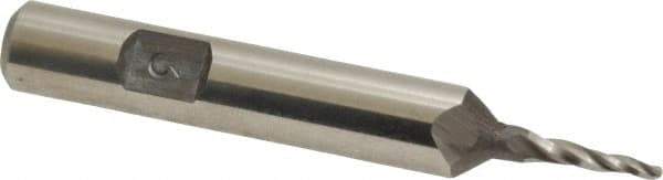 Made in USA - 3° Taper Angle per Side, 1/16" Small End Diam, 1/2" LOC, High Speed Steel 3 Flute Tapered Ball End Mill - 2-5/8" OAL, 3/8" Shank Diam - Benchmark Tooling