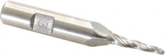 Made in USA - 3° Taper Angle per Side, 3/32" Small End Diam, 3/4" LOC, High Speed Steel 3 Flute Tapered Ball End Mill - 2-7/8" OAL, 3/8" Shank Diam - Benchmark Tooling