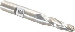 Made in USA - 3° Taper Angle per Side, 1/4" Small End Diam, 1" LOC, High Speed Steel 3 Flute Tapered Ball End Mill - 2-3/4" OAL, 3/8" Shank Diam - Benchmark Tooling