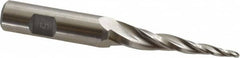 Made in USA - 5° Taper Angle per Side, 3/32" Small End Diam, 2" LOC, High Speed Steel 3 Flute Tapered Ball End Mill - 3-7/8" OAL, 1/2" Shank Diam - Benchmark Tooling