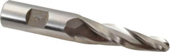 Made in USA - 5° Taper Angle per Side, 3/8" Small End Diam, 2-1/4" LOC, High Speed Steel 3 Flute Tapered Ball End Mill - 4-1/4" OAL, 3/4" Shank Diam - Benchmark Tooling