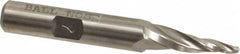 Made in USA - 7° Taper Angle per Side, 3/32" Small End Diam, 1" LOC, High Speed Steel 3 Flute Tapered Ball End Mill - 2-7/8" OAL, 3/8" Shank Diam - Benchmark Tooling