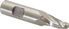 Made in USA - 7° Taper Angle per Side, 1/4" Small End Diam, 3/4" LOC, High Speed Steel 3 Flute Tapered Ball End Mill - 2-1/2" OAL, 1/2" Shank Diam - Benchmark Tooling