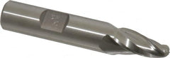Made in USA - 10° Taper Angle per Side, 1/4" Small End Diam, 3/4" LOC, High Speed Steel 3 Flute Tapered Ball End Mill - 2-1/2" OAL, 1/2" Shank Diam - Benchmark Tooling