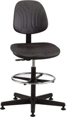 Bevco - 21 to 31" High Adjustable Chair - 27" Wide x 27" Deep, Polyurethane Seat, Black - Benchmark Tooling