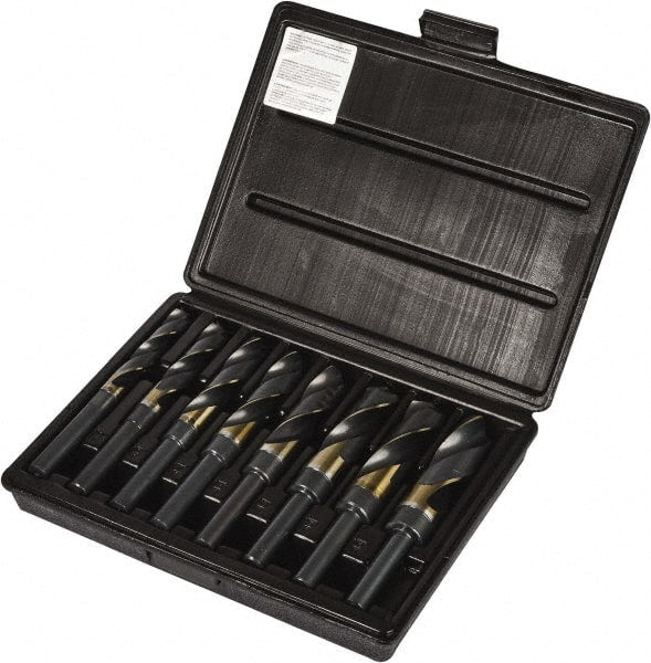 Precision Twist Drill - 9/16 to 1", 118° Point, Oxide/Gold Finish, Cobalt Reduced Shank Drill Bit Set - Benchmark Tooling