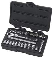 GearWrench - 27 Piece 1/4" Drive Socket Set - 5/32" to 9/16" (3.5mm to 13mm) Range, Inch/Metric Measurement Standard - Benchmark Tooling