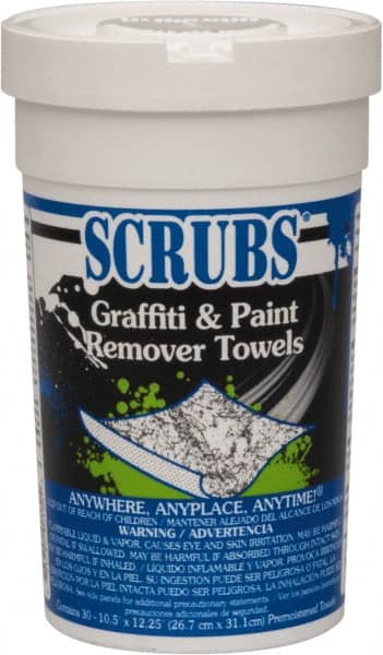 Scrubs - Center Pull Bucket/Canister of Wipes Graffiti/Vandal Mark Remover - Benchmark Tooling