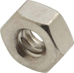 Value Collection - 1/4-20 UNC Stainless Steel Right Hand Heavy Hex Nut - 1/2" Across Flats, 15/64" High, Uncoated - Benchmark Tooling