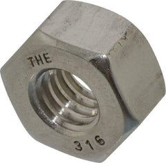 Value Collection - 3/8-16 UNC Stainless Steel Right Hand Heavy Hex Nut - 11/16" Across Flats, 23/64" High, Uncoated - Benchmark Tooling