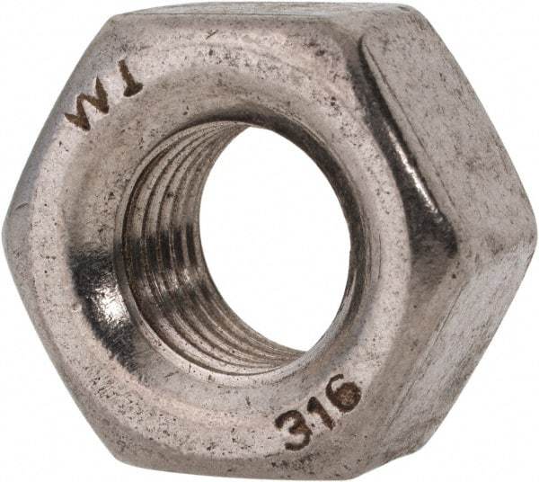 Value Collection - 7/16-20 UNF Stainless Steel Right Hand Heavy Hex Nut - 3/4" Across Flats, 27/64" High, Uncoated - Benchmark Tooling