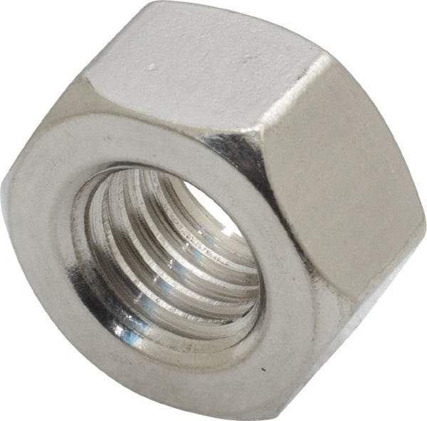 Value Collection - 5/8-11 UNC Stainless Steel Right Hand Heavy Hex Nut - 1-1/16" Across Flats, 39/64" High, Uncoated - Benchmark Tooling