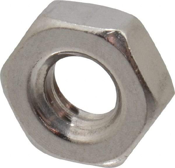 Value Collection - 1/4-20 UNC Stainless Steel Right Hand Hex Jam Nut - 7/16" Across Flats, 5/32" High, Uncoated - Benchmark Tooling