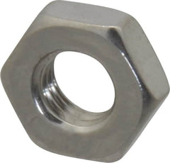 Value Collection - 1/4-28 UNF Stainless Steel Right Hand Hex Jam Nut - 7/16" Across Flats, 5/32" High, Uncoated - Benchmark Tooling