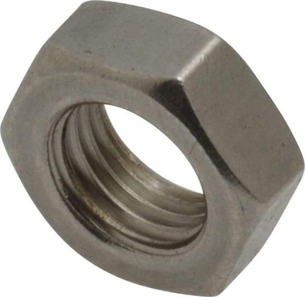 Value Collection - 3/8-24 UNF Stainless Steel Right Hand Hex Jam Nut - 9/16" Across Flats, 7/32" High, Uncoated - Benchmark Tooling