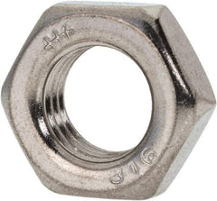 Value Collection - 7/16-20 UNF Stainless Steel Right Hand Hex Jam Nut - 11/16" Across Flats, 1/4" High, Uncoated - Benchmark Tooling