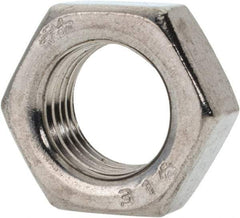 Value Collection - 1/2-20 UNF Stainless Steel Right Hand Hex Jam Nut - 3/4" Across Flats, 5/16" High, Uncoated - Benchmark Tooling