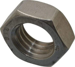 Value Collection - 5/8-11 UNC Stainless Steel Right Hand Hex Jam Nut - 15/16" Across Flats, 3/8" High, Uncoated - Benchmark Tooling