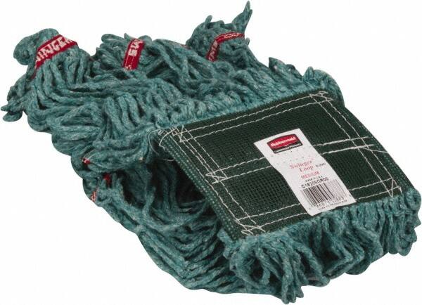 Rubbermaid - 5" Green Head Band, Medium Blended Fiber Loop End Mop Head - 4 Ply, Use for General Purpose - Benchmark Tooling