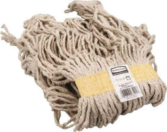 Rubbermaid - 1" Yellow Head Band, Small Cotton Loop End Mop Head - 4 Ply, Side Loading Connection, Use for General Purpose - Benchmark Tooling