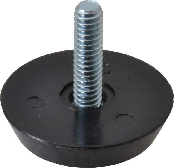 Vlier - 1/4-20 Bolt Thread, Stud Mount Leveling Pad & Mount - 100 Max Lb Capacity, 1.44" Base Diam, 0.91" Thread Length - Benchmark Tooling