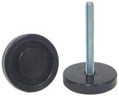 Vlier - 3/8-16 Bolt Thread, Stud Mount Leveling Pad & Mount - 200 Max Lb Capacity, 2" Base Diam, 2.36" Thread Length - Benchmark Tooling