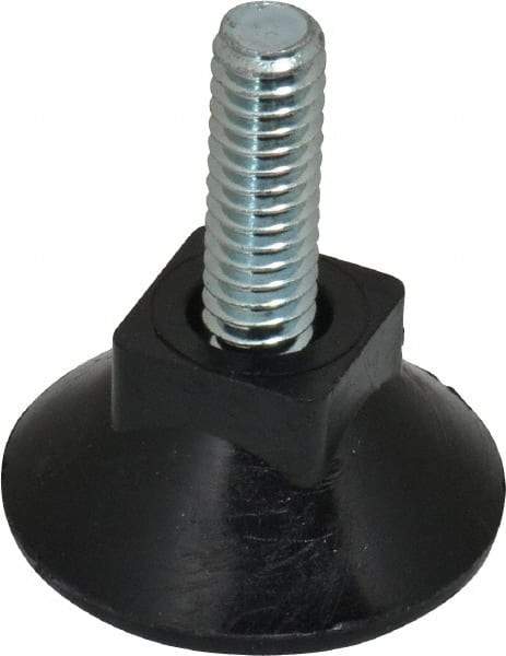 Vlier - 1/4-20 Bolt Thread, Stud Mount Leveling Pad & Mount - 80 Max Lb Capacity, 1.1" Base Diam, 0.71" Thread Length - Benchmark Tooling