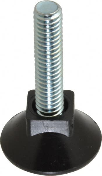 Vlier - 5/16-18 Bolt Thread, Stud Mount Leveling Pad & Mount - 80 Max Lb Capacity, 1.1" Base Diam, 1.26" Thread Length - Benchmark Tooling