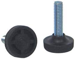 Vlier - 3/8-16 Bolt Thread, Stud Mount Leveling Pad & Mount - 100 Max Lb Capacity, 1.23" Base Diam, 0.55" Thread Length - Benchmark Tooling