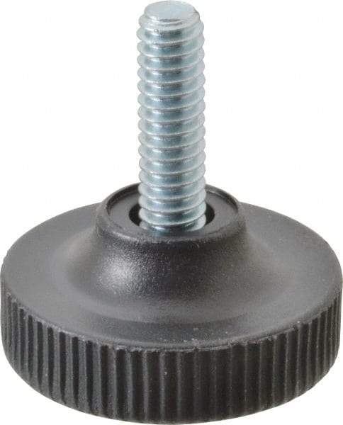 Vlier - 1/4-20 Bolt Thread, Stud Mount Leveling Pad & Mount - 100 Max Lb Capacity, 1.23" Base Diam, 0.79" Thread Length - Benchmark Tooling