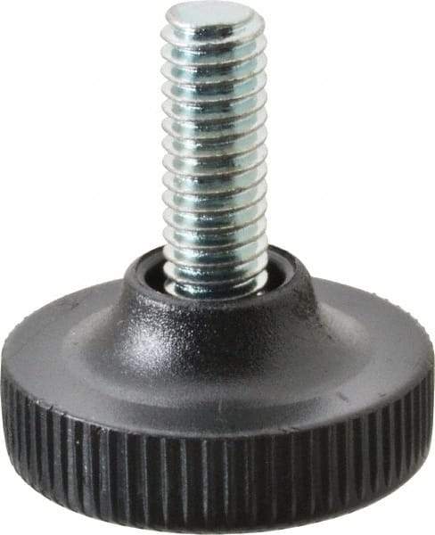 Vlier - 5/16-18 Bolt Thread, Stud Mount Leveling Pad & Mount - 100 Max Lb Capacity, 1.23" Base Diam, 0.79" Thread Length - Benchmark Tooling