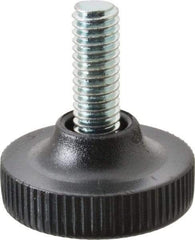 Vlier - 5/16-18 Bolt Thread, Stud Mount Leveling Pad & Mount - 100 Max Lb Capacity, 1.23" Base Diam, 0.79" Thread Length - Benchmark Tooling