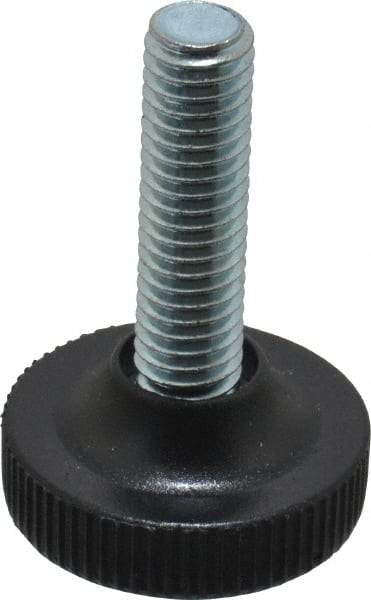 Vlier - 3/8-16 Bolt Thread, Stud Mount Leveling Pad & Mount - 100 Max Lb Capacity, 1.23" Base Diam, 1.34" Thread Length - Benchmark Tooling