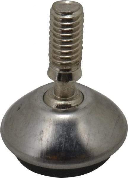 Vlier - 5/16-18 Bolt Thread, Stud Mount Leveling Pad & Mount - 100 Max Lb Capacity, 1.14" Base Diam, 0.98" Thread Length - Benchmark Tooling