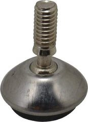 Vlier - 5/16-18 Bolt Thread, Stud Mount Leveling Pad & Mount - 100 Max Lb Capacity, 1.14" Base Diam, 0.98" Thread Length - Benchmark Tooling