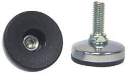 Vlier - 1/4-20 Bolt Thread, Stud Mount Leveling Pad & Mount - 200 Max Lb Capacity, 1.38" Base Diam, 0.98" Thread Length - Benchmark Tooling