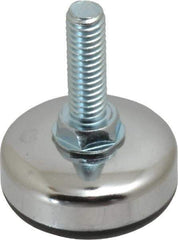 Vlier - 5/16-18 Bolt Thread, Stud Mount Leveling Pad & Mount - 200 Max Lb Capacity, 1.38" Base Diam, 0.98" Thread Length - Benchmark Tooling