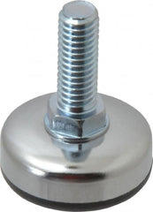 Vlier - 3/8-16 Bolt Thread, Stud Mount Leveling Pad & Mount - 200 Max Lb Capacity, 1.38" Base Diam, 0.98" Thread Length - Benchmark Tooling