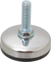 Vlier - 5/16-18 Bolt Thread, Stud Mount Leveling Pad & Mount - 200 Max Lb Capacity, 1.65" Base Diam, 0.98" Thread Length - Benchmark Tooling