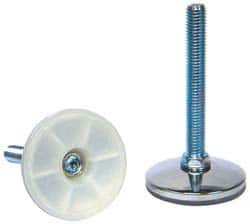 Vlier - 3/8-16 Bolt Thread, Stud Mount Leveling Pad & Mount - 250 Max Lb Capacity, 1.97" Base Diam, 0.98" Thread Length - Benchmark Tooling