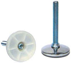 Vlier - 3/8-16 Bolt Thread, Stud Mount Leveling Pad & Mount - 250 Max Lb Capacity, 1.97" Base Diam, 0.98" Thread Length - Benchmark Tooling