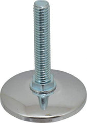 Vlier - 3/8-16 Bolt Thread, Stud Mount Leveling Pad & Mount - 250 Max Lb Capacity, 1.97" Base Diam, 1.97" Thread Length - Benchmark Tooling