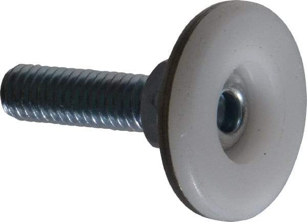 Vlier - 5/16-18 Bolt Thread, Stud Mount Leveling Pad & Mount - 150 Max Lb Capacity, 1.14" Base Diam, 1" Thread Length - Benchmark Tooling