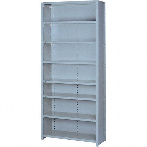 Lyon - 8 Shelf, 1,300 Lb. Capacity, Closed Shelving Starter Unit - 36 Inch Wide x 12 Inch Deep x 84 Inch High, Gray - Benchmark Tooling