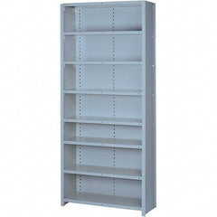 Lyon - 8 Shelf, 600 Lb. Capacity, Closed Shelving Starter Unit - 36 Inch Wide x 18 Inch Deep x 84 Inch High, Gray - Benchmark Tooling