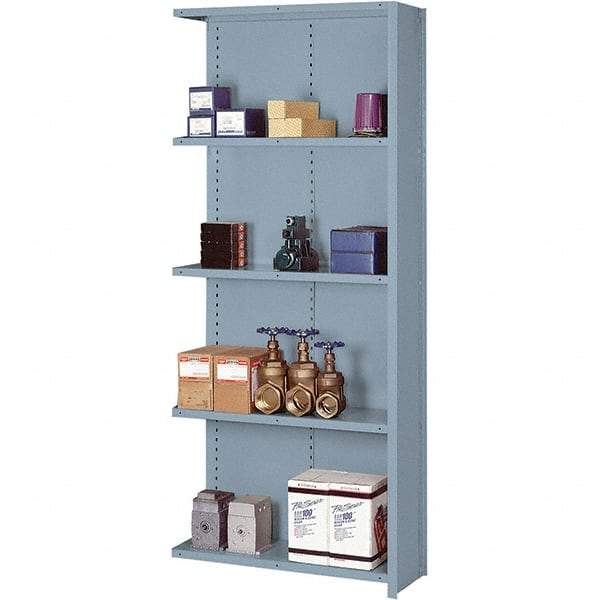 Lyon - 5 Shelf, 1,300 Lb. Capacity, Closed Shelving Starter Unit - 36 Inch Wide x 24 Inch Deep x 84 Inch High, Gray - Benchmark Tooling