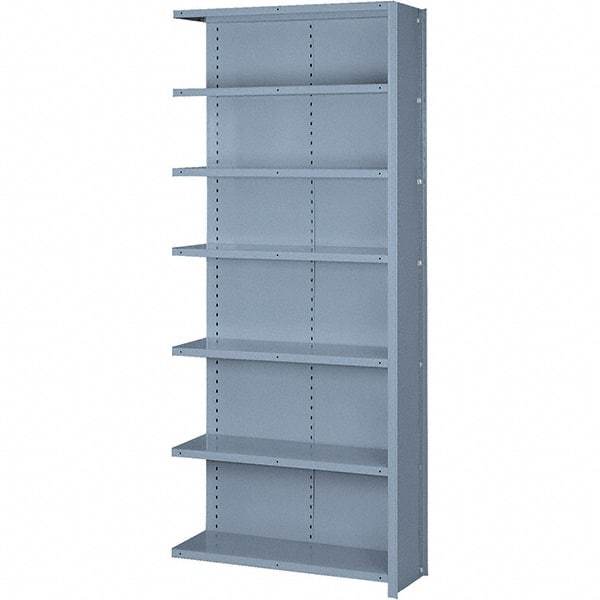 Lyon - 7 Shelf, 900 Lb. Capacity, Closed Shelving Add-On Unit - 36 Inch Wide x 12 Inch Deep x 84 Inch High, Gray - Benchmark Tooling