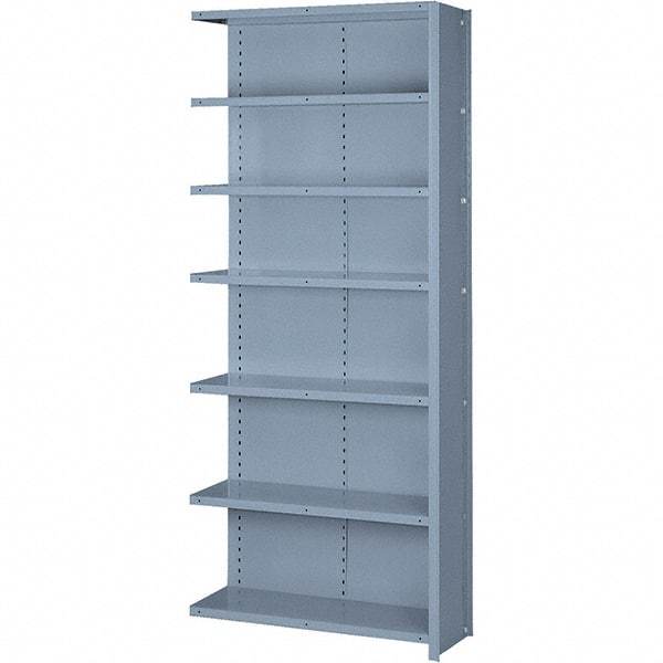 Lyon - 7 Shelf, 900 Lb. Capacity, Closed Shelving Add-On Unit - 36 Inch Wide x 18 Inch Deep x 84 Inch High, Gray - Benchmark Tooling